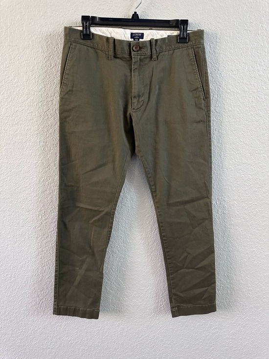 J.Crew Flex Slim Fit Chino Pants Olive Green Men’s 30x30 Stretch Casual - Picture 2 of 14